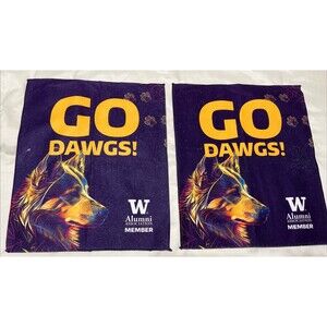 2 NCAA Georgia Bulldogs "Go Dawgs" Sports/Golf Bag Fan Rally Towel 14.75x 17.75"